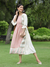 Women's Ivory Rayon Printed A-Line Dress